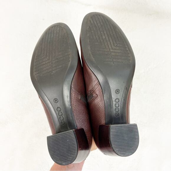 Ecco Women’s Booties Heeled Ankle Boots Zip Snake Print Brown Size 8 - Picture 5 of 9